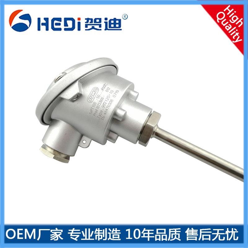 工業型溫度變送器PT100熱電阻作為溫度測量傳感器適應于液體氣體及固體表面的溫度